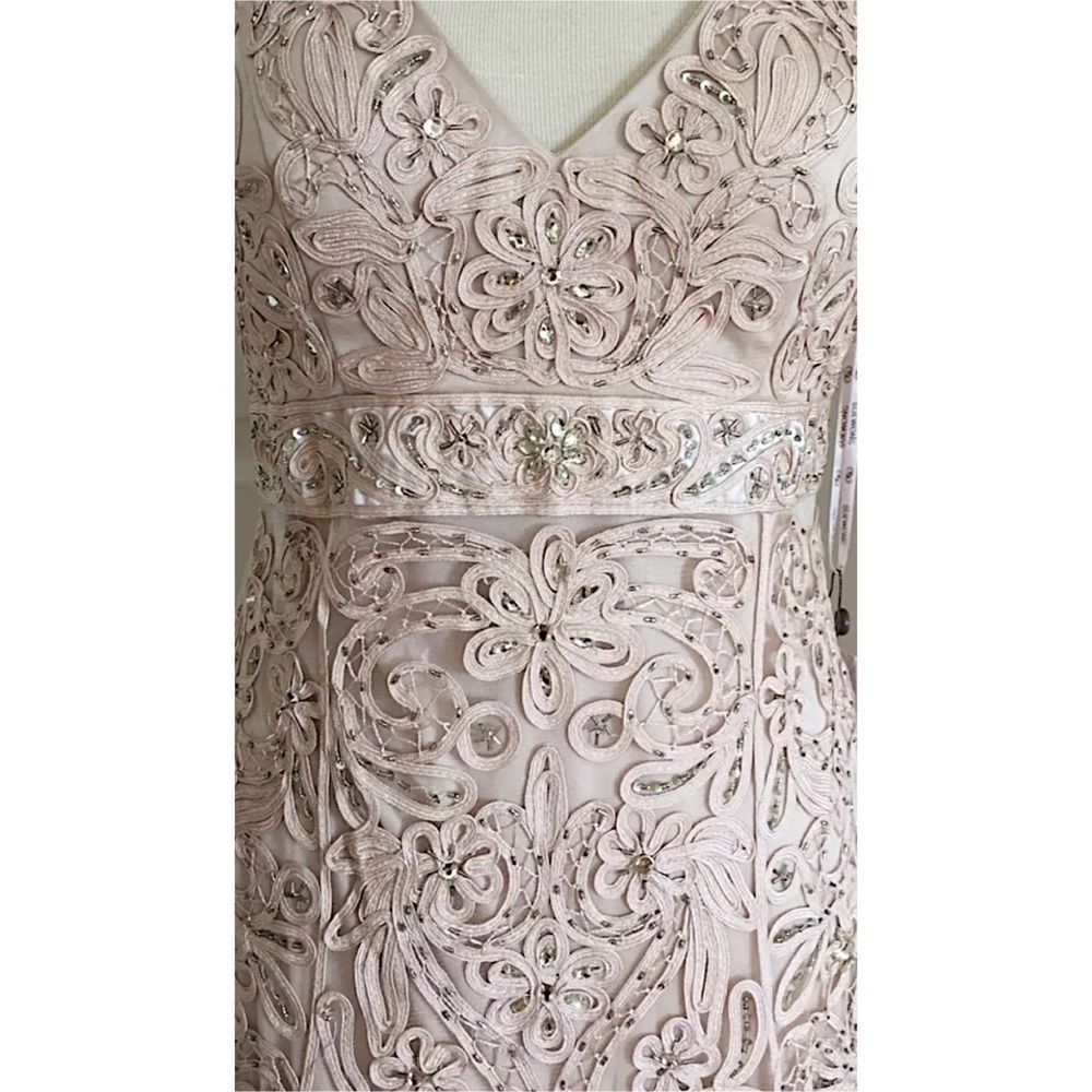 SUE WONG 8 Champagne Beige Nude Beaded Embroidered Cocktail Formal dress - Picture 14 of 16